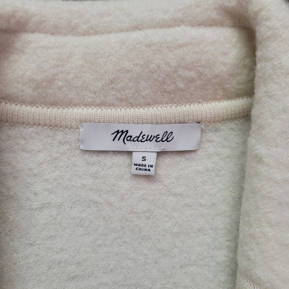 Madewell Courton Sweater Coat Ivory Cream 100% Merino Wool Size Small NWOT - Picture 3 of 6